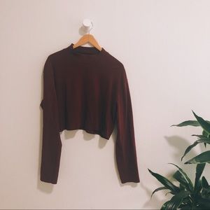 UNIQLO XL maroon sweater croptop